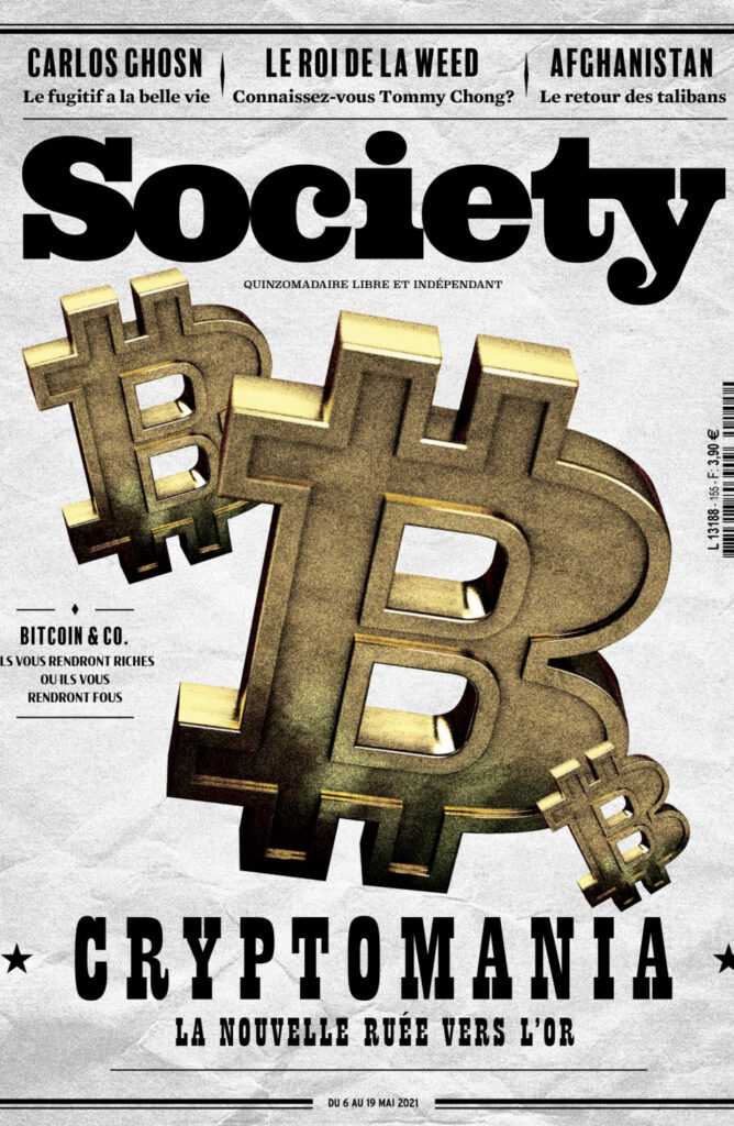 Les dernières couvertures de Society sur le sujets des cryptomonnaies